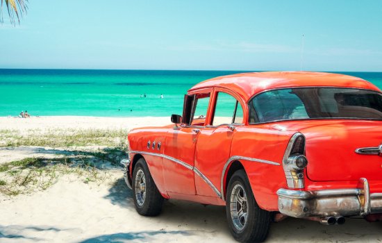 cuba car beach