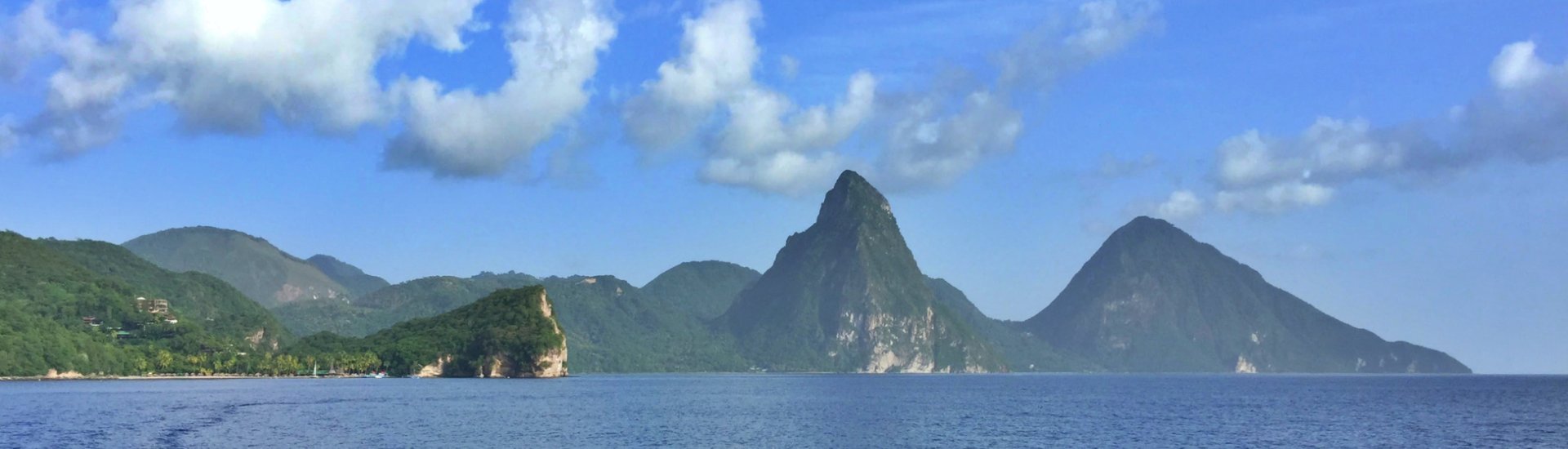 St Lucia blue sea pitons