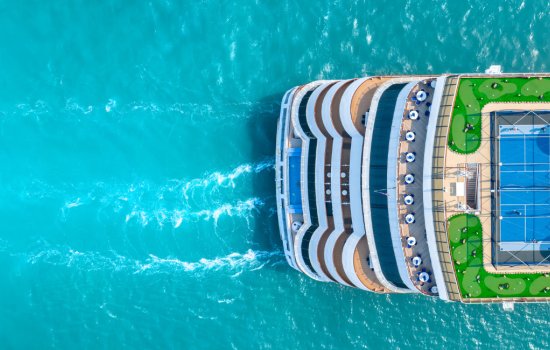 Cruise ship aerial shot