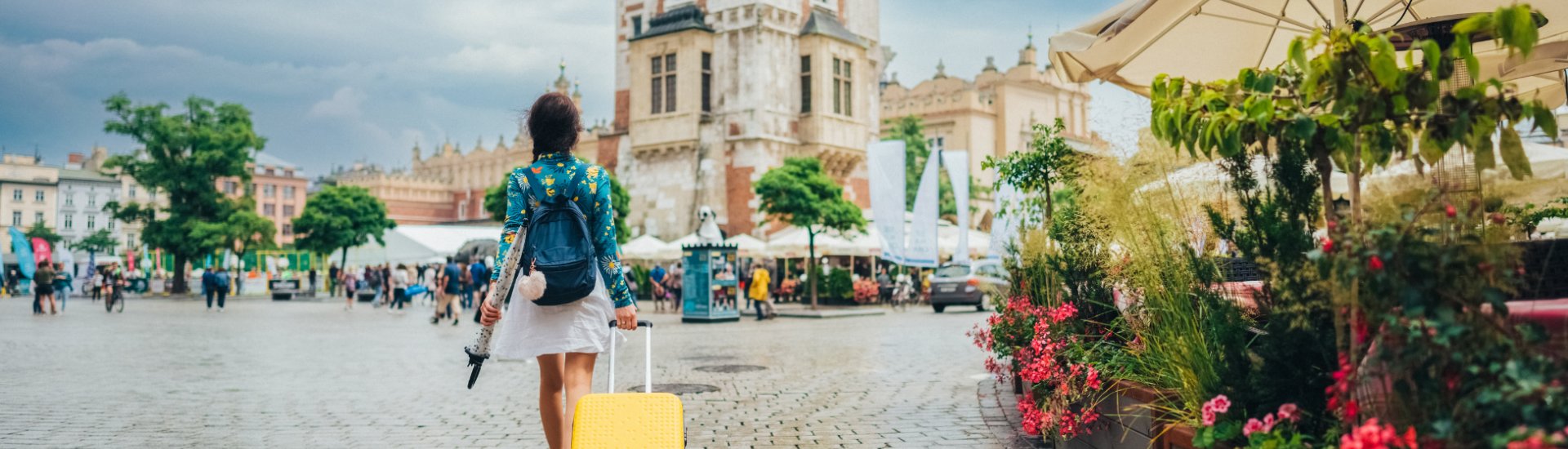 solo female with suitcase